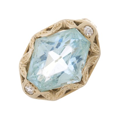 Lot 128 - A mid 20th century 18ct gold fancy-shape...
