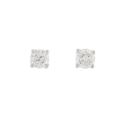 Lot 154 - A pair of brilliant-cut diamond single-stone...