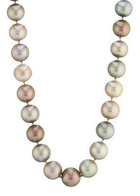 Lot 156 - A Tahitian pearl single-strand necklace, with...