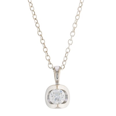 Lot 200 - An 18ct gold brilliant-cut diamond...