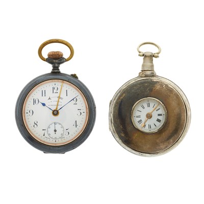 Lot 206 - Two unusual silver and steel pocket watches,...