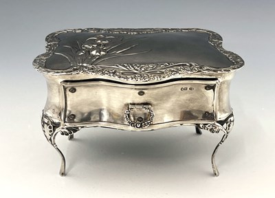 Lot 72 - An Arts and Crafts silver jewel casket,...