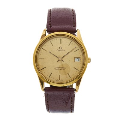 Lot 214 - Omega, a gold plated Seamaster Darwin date...