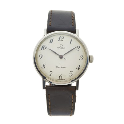 Lot 216 - Omega, a stainless steel Geneve wrist watch,...