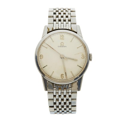 Lot 221 - Omega, a stainless steel bracelet watch,...