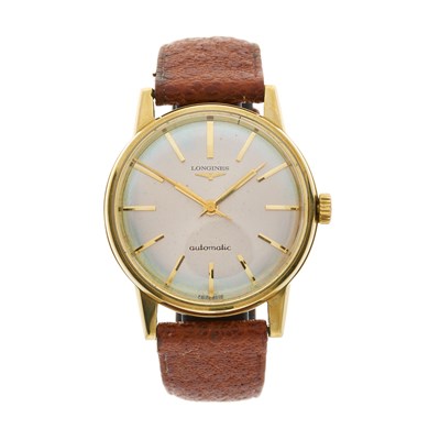 Lot 223 - Longines, a 9ct gold automatic wrist watch,...
