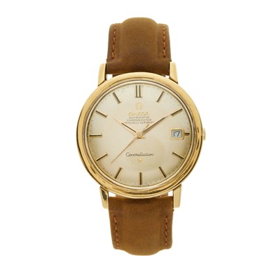 Lot 232 - Omega, an 18ct gold Constellation wrist watch,...