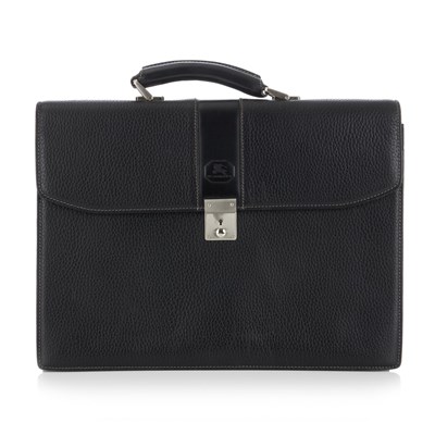 Lot 264 - Burberry, a black leather briefcase, crafted...
