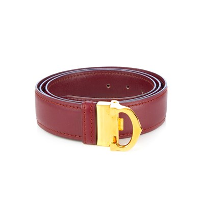 Lot 276 - Cartier, a Bordeaux leather belt, designed...