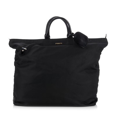 Lot 319 - Gucci, a black nylon weekend travel bag,...