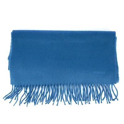 Lot 330 - Hermes, a blue 100% cashmere scarf, with...