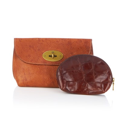 Lot 401 - Mulberry, an oak tan leather cosmetics pouch...