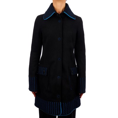 Lot 402 - Patrizia Pepe, a black wool coat, featuring...