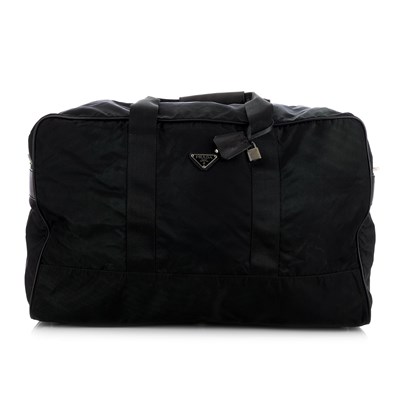 Lot 407 - Prada, a large black Viaggio canvas duffle bag,...