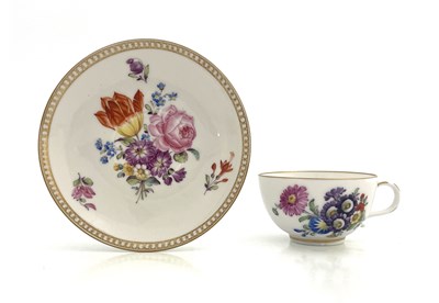 Lot 683 - A Meissen Marcolini period tea cup and saucer,...