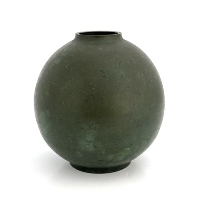 Lot 483 - A Japanese Meiji period bronze vase, globular...