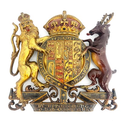 Lot 214 - A cast iron and enamelled Royal Warrant, for...