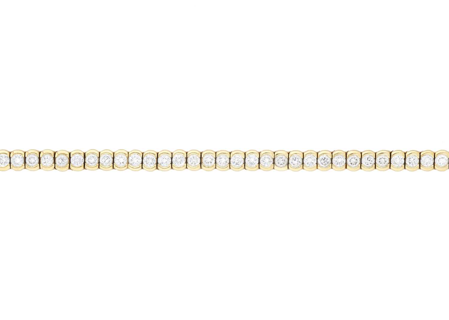 Lot 151 - Boodles, an 18ct gold diamond line bracelet