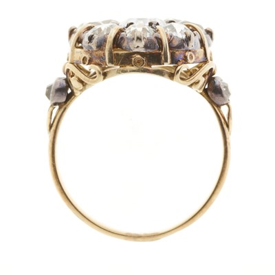 Lot 46 - A 19th century gold and silver diamond cluster ring