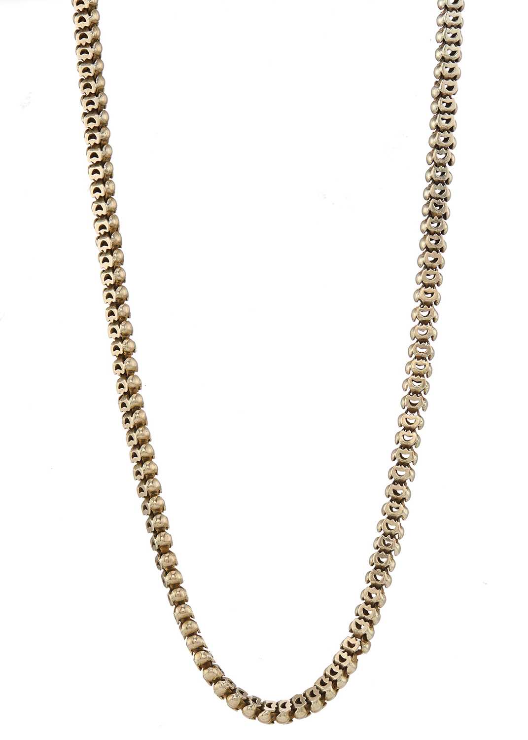 Lot 21 - A late Victorian 9ct gold longuard chain necklace