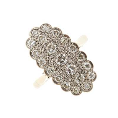 Lot 189 - A mid 20th century 18ct gold diamond cluster dress ring