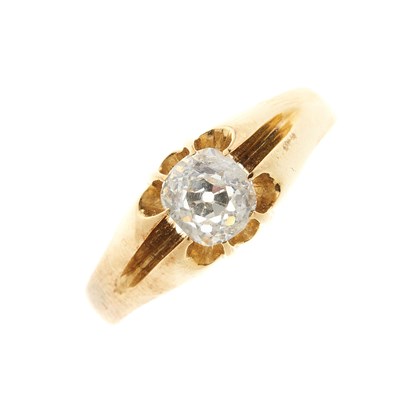Lot 216 - A late Victorian gold diamond single-stone band ring