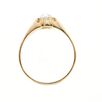 Lot 216 - A late Victorian gold diamond single-stone band ring