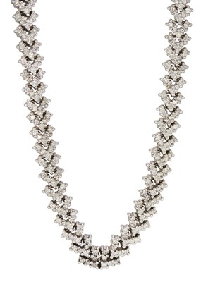 Lot 84 - A 14ct gold diamond necklace