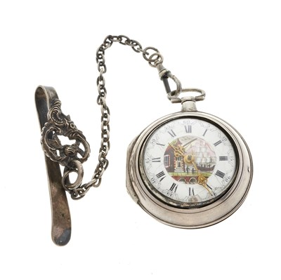 Lot 220 - Charles Duplock, a late Georgian silver pair case pocket watch