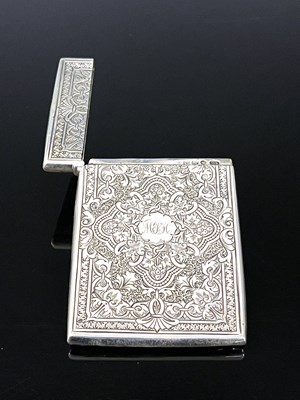 Lot 330 - A Victorian silver card case, of rectangular...