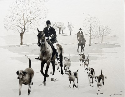 Lot 332 - Tom Keating (British, 1917-1984), 'Out Hunting'...