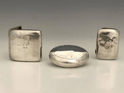 Lot 339 - A group of three hallmarked silver boxes, to...