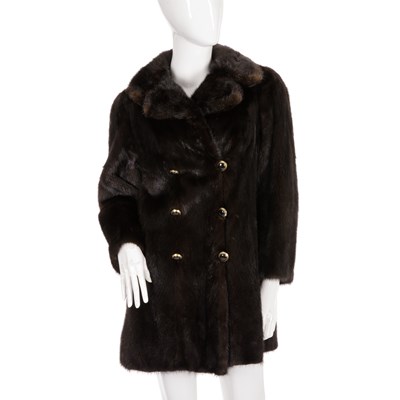 Lot 500 - A three-quarter length dark ranch mink jacket,...