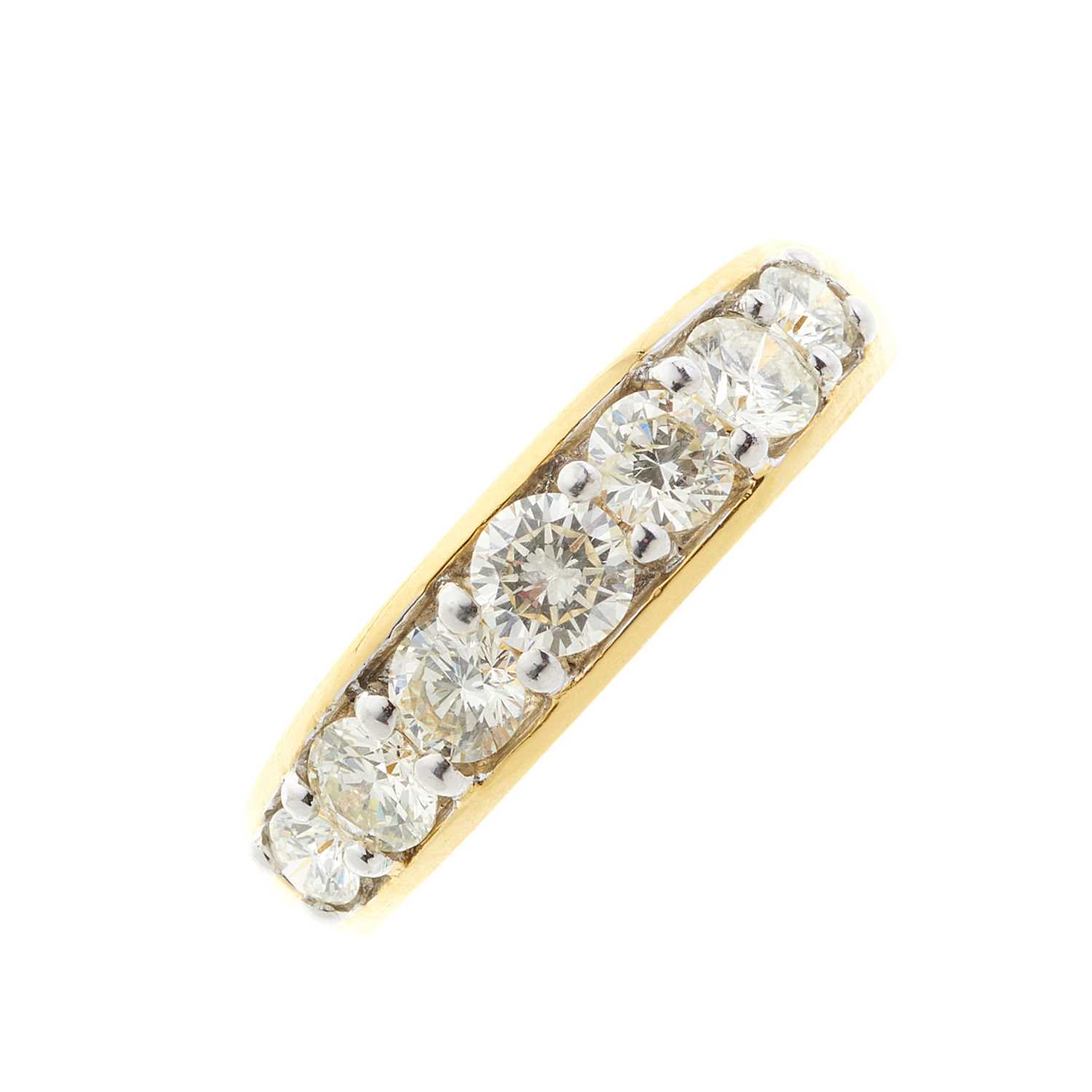 Lot 55 - An 18ct gold diamond band ring