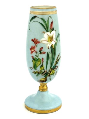 Lot 668 - An enamelled opaline glass vase, probably...