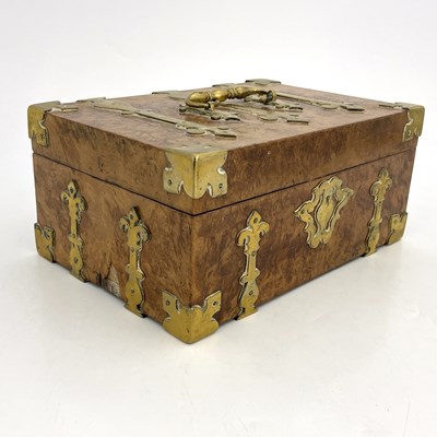 Lot 295 - A mid-Victorian burr walnut jewel casket,...