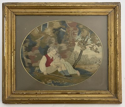 Lot 256 - A George III stumpwork picture, depicting a...