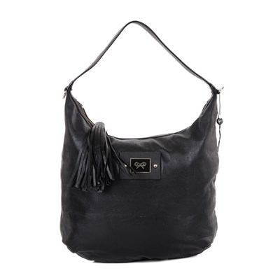 Lot 268 - Anya Hindmarch, a black hobo tassel handbag,...