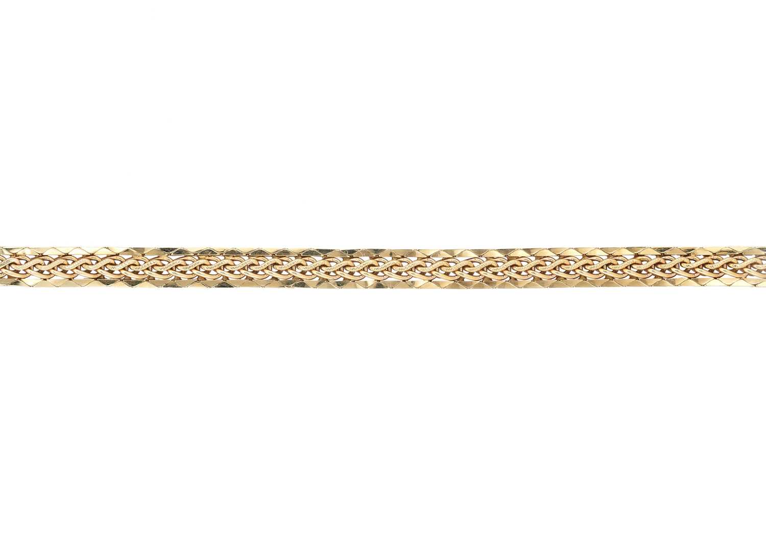 Lot 197 - A 14ct gold fancy-link bracelet