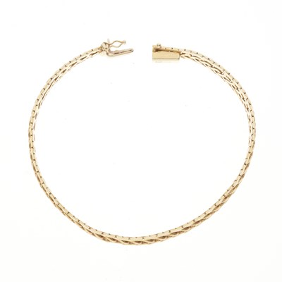 Lot 197 - A 14ct gold fancy-link bracelet