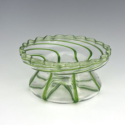 Lot 688 - A Stuart Arts and Crafts green trailed glass...