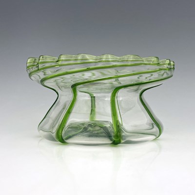 Lot 688 - A Stuart Arts and Crafts green trailed glass...