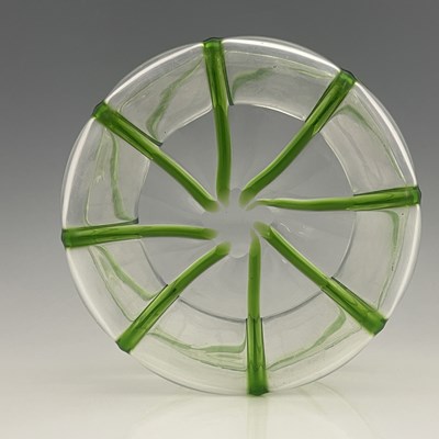 Lot 688 - A Stuart Arts and Crafts green trailed glass...