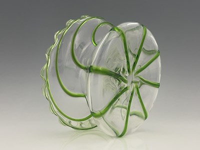 Lot 688 - A Stuart Arts and Crafts green trailed glass...