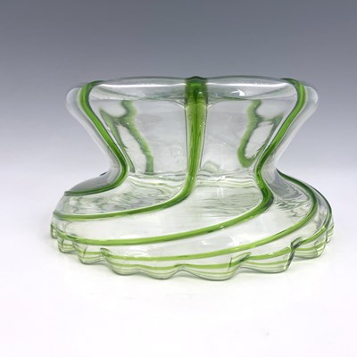 Lot 688 - A Stuart Arts and Crafts green trailed glass...