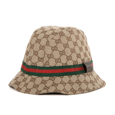 Lot 372 - Gucci, a GG Web bucket hat, crafted from the...