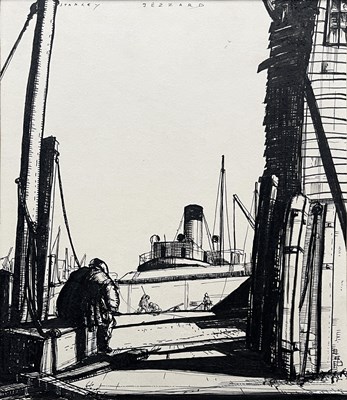 Lot 405 - Stanley Jezzard (British, 1911-1983), shipyard...