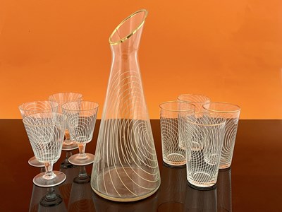 Lot 759 - Chance Glass, a Modernist Swirl pattern wine...