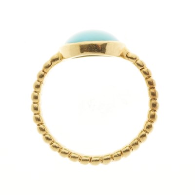 Lot 126 - An 18ct gold turquoise single-stone ring