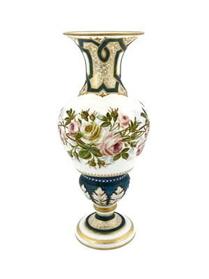 Lot 663 - A Baccarat enamelled opaline glass vase, circa...